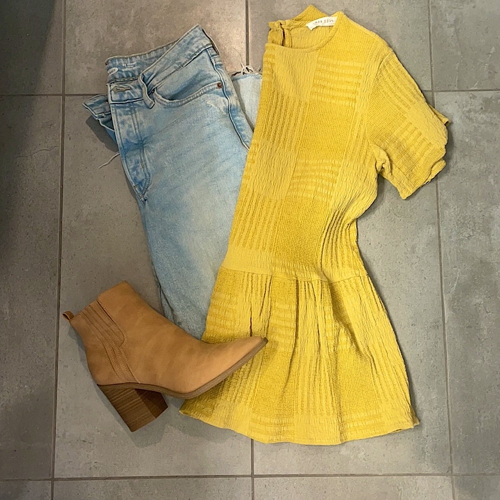 Mustard yellow peplum top